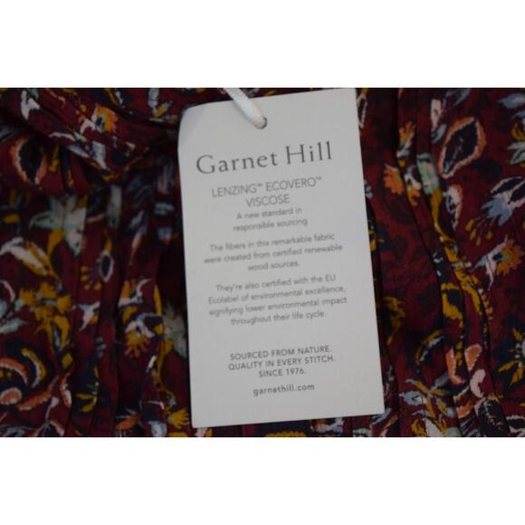 Garnet Hill Rivers Edge Crêpe Dress Red Floral Size Medium New Pockets - Picture 6 of 7